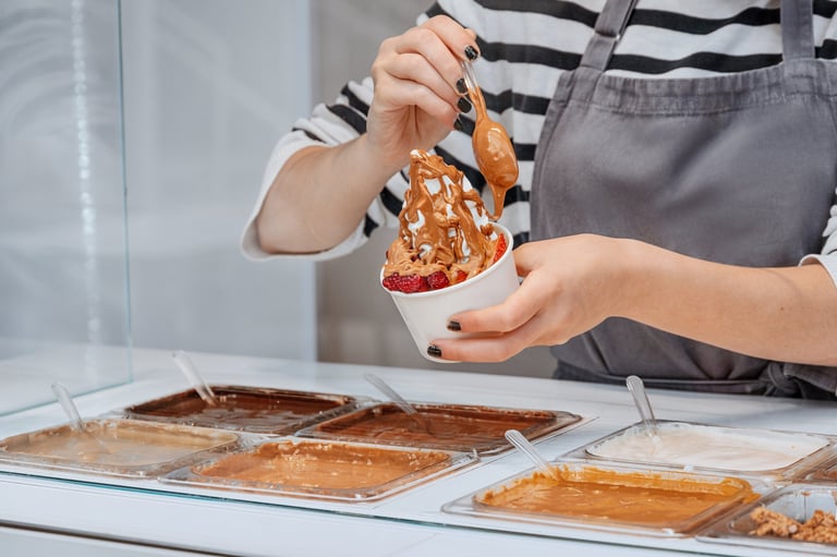 Fresh frozen yogurt preparation