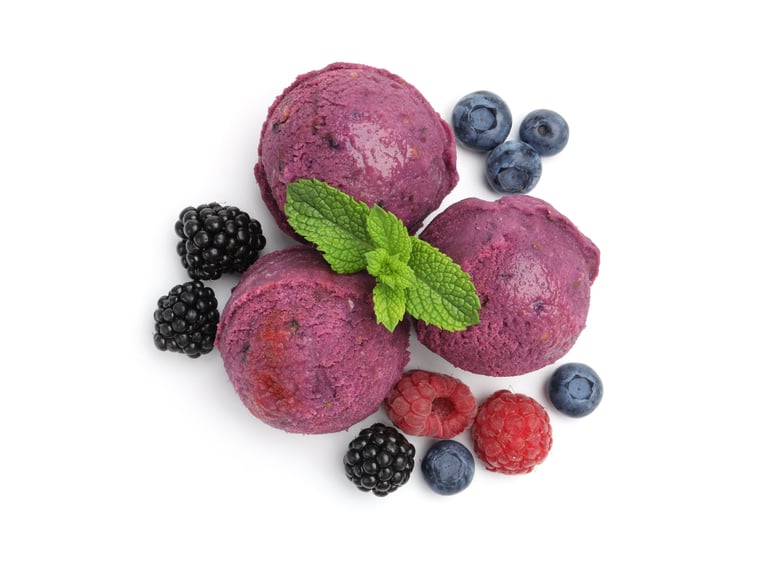 Fresh sorbet presentation